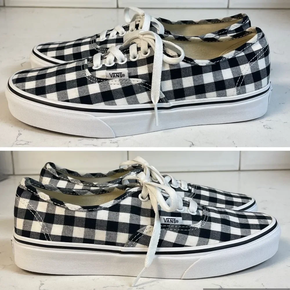 Vans® Unisex Authentic Lace-Up Sneakers in Gingham Check Size 9 Women’s